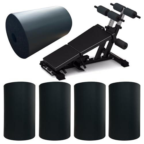 4 Pcs Foam Pad Roller, Foam Roller Pad Replacement for Leg Extension Weight Bench Inversion Table and Home Gym Exercise Equipments, Suitable for 1-inch Rod (7.87"L X 4.72" Od X 1.18" Id)