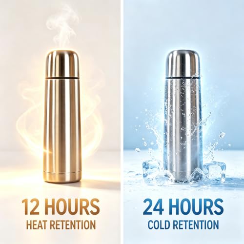 Small water bottle Mini Vacuum Insulated Stainless Steel Water Bottle Flask Metal Bottle for Hot and Cold Drinks 12Oz/350ml(Silver) - size: 12 Ounces