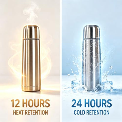 Small water bottle Mini Vacuum Insulated Stainless Steel Water Bottle Flask Metal Bottle for Hot and Cold Drinks 12Oz/350ml(Silver) - size: 12 Ounces