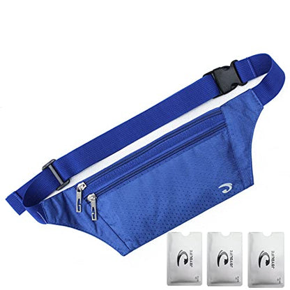 Naoki Outdoor Sports Running & Jogging & Travel Waterproof Utralthin Waist Pack/Bag Runner Belt - color: Sky Blue