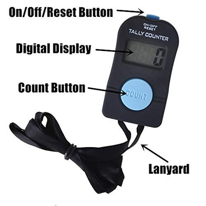 TOPTIE 2 PCS Electronic Counters, Digital Tally Counter with Lanyard - color: Count Up