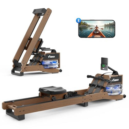 Merach R280 Water Rowing Machine, Foldable & Space-Saving, 400lbs Capacity - style: Eco - Rubberwood