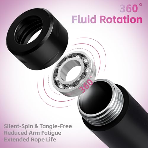 Weighted Jump Rope, 1LB Tangle-Free Ball Bearing Rapid Speed Skipping Rope for Men Women, Adjustable 9mm Cotton & PVC Rope with Alum Handle for Boxing MMA Weight-Loss Athletic Workout Fitness - color: Yellow