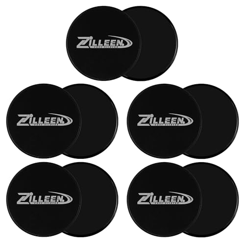 ZILLEEN Exercise Sliders for Working Out Pilates Fitness Discs 10pcs - color: Blue