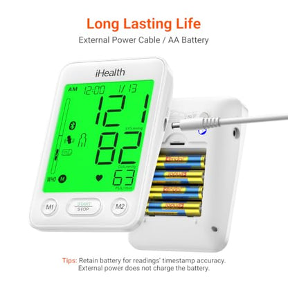 iHealth Accu Bluetooth Upper Arm Blood Pressure Monitor for Home Use - color: White