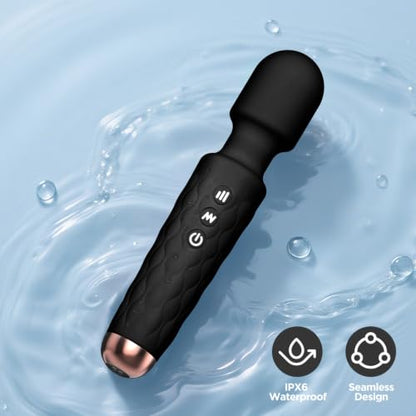 Personal Massager - 4H Max Runtime & Ultra-Quiet - Waterproof - 20 Modes 8 Speeds for Deep Tissue Back Massage, Post-Workout Recovery and Neck Muscle Relaxation(Black) - color: Black