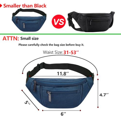 AIKENDO Fanny Pack for Men Women, Crossbody Waist Bag Pack Phone Bag - color: Dark blue