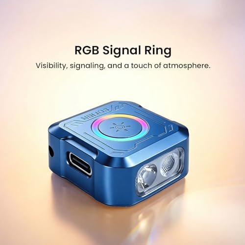 sofirn SE1 Mini Keychain Flashlight, 300LM Rechargeable EDC Light UV RGB - color: Blue-SE1