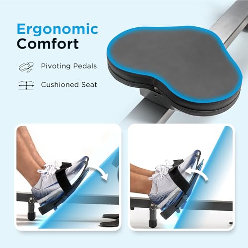 JLL Magnetic & Water Rowing Machine with SunnyFit App for Home - style: Magnetic