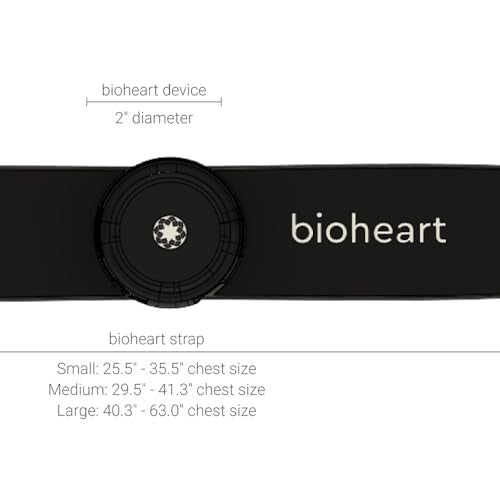 Bioheart | 24/7 Continuous Heart Monitor | No Prescription Needed | Smart Wearable | Chest Strap | One Month Subscription Included - size: Medium