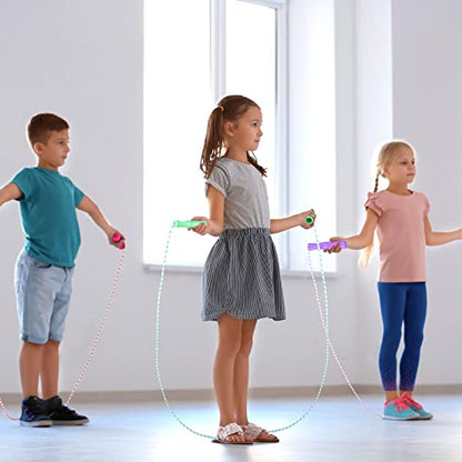 Aoriher 15 Pack Jump Rope Kids Adjustable Nylon Fitness Skipping Ropes