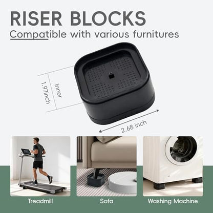 Treadmill Incline Riser Blocks, Walking Pad Incline Blocks - color: Black, 4 PCS