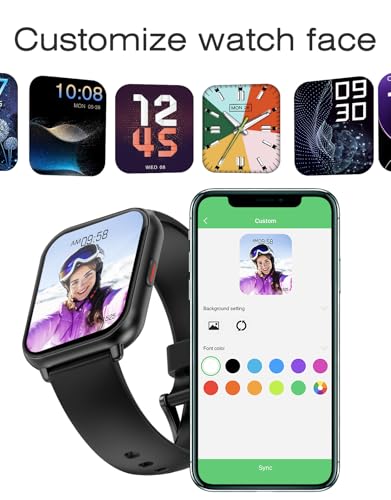 Smart Watch for Men Women with Call Function, Sport & Metal Bands Black - color: Black