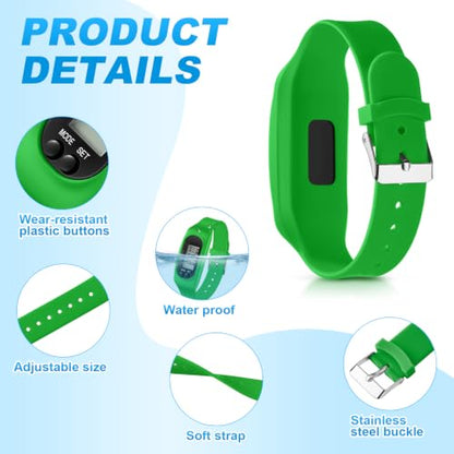 Kenning 3 Pcs Walking Running Pedometer Watch - color: Orange, Green, Black