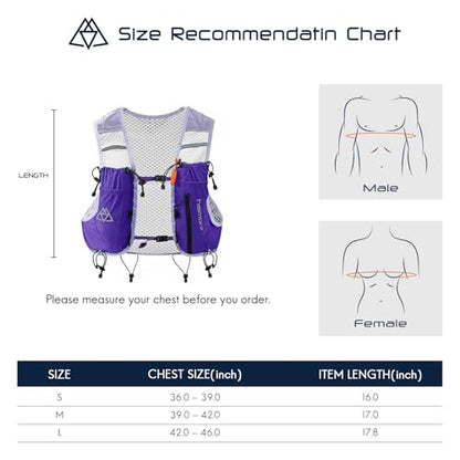 Haimont 10L Trail Running Hydration Vest with Soft Flasks - color: Purple, size: Medium