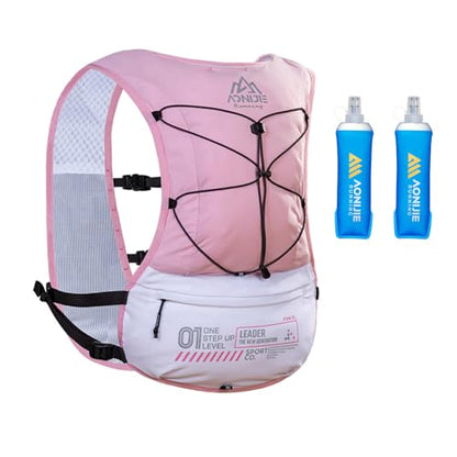 BlueField Running Hydration Backpack Vest for Women and Men 5L Lightweight Trail Runing Hydration Vest Pack Backpack for Running, Cycling, Climb - color: Pink with 2*500ML
