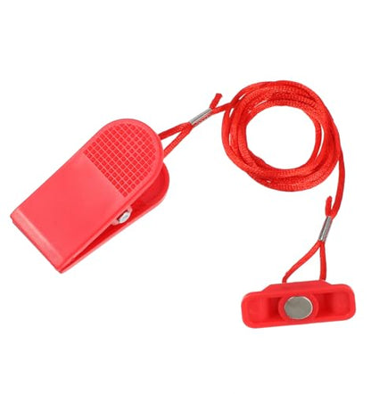 Treadmill Safety Key Replacement, Treadmill Key Running Machine Switch Rectangle Emergency Stop Lock for Most Treadmills Accessories (Red)