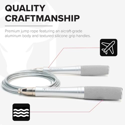 Jump Rope for Men & Women - Ultra-Fast, High Speed Jump Rope - Self-Locking Screw-Free Design with Aluminum Handles and Silicone Textured Grips - Precision Engineered for Maximum Performance - Skipping Rope for Workout Fitness, Cross Training & Home Exerc