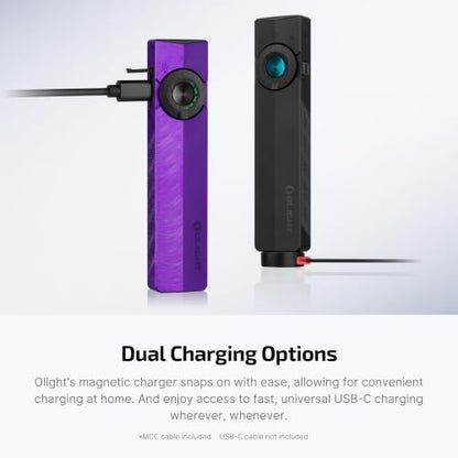 OLIGHT ArkPro EDC Flat Flashlight Rechargeable, Pocket Light, Nebula Violet - color: Nebula Violet
