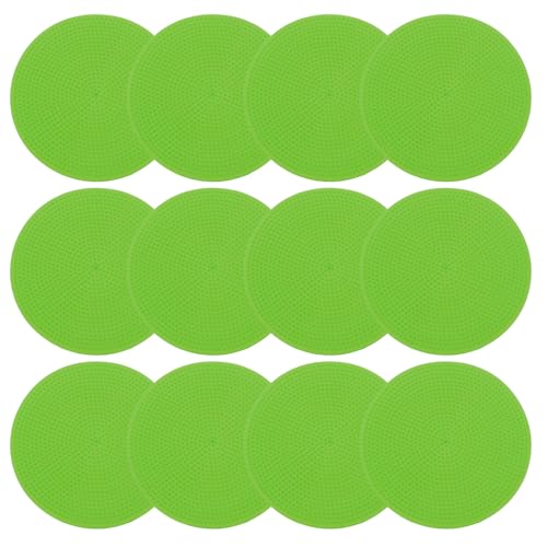PATIKIL Poly Spot Markers, Rubber Floor Dots with Storage Bag Flat Agility Cones for Sports Training - color: Green, size: 4 Inch
