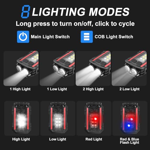 SUNPRO Mini Keychain Flashlight 8 Modes Pocket Flash Light(1, Black)