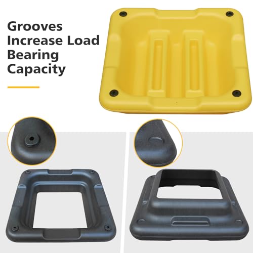 GOWE Height-Adjustable Step Aerobics Platform Fitness Equipment Stepper Trainer Exercise Step Platform with 4 Riser Yellow