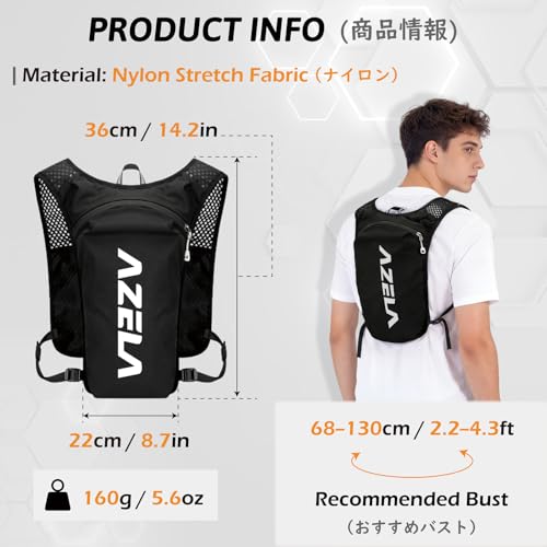 TRIWONDER Hydration Vest Running Backpack for Men & Women, Water Pack for Hiking, Camping, Climbing & Cycling, Lightweight Daypack - color: 04 Black - with 1.5L Water Bladder