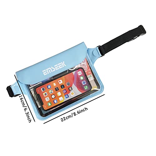 Waterproof Waist Pouch Dry Belt Bag Fanny Pack For Swim Surf Snorkel - color: Blue