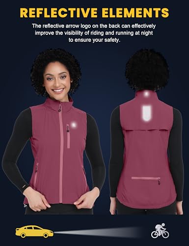 Little Donkey Andy Women's Lightweight Quick Dry Vest Windproof Summer Vest - color: Rose, size: Small