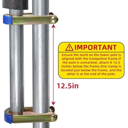 Universal Trampoline Poles Replacement Net Pole for Trampoline Leg Max 1.5" - style: 6 Sets Trampoline Poles