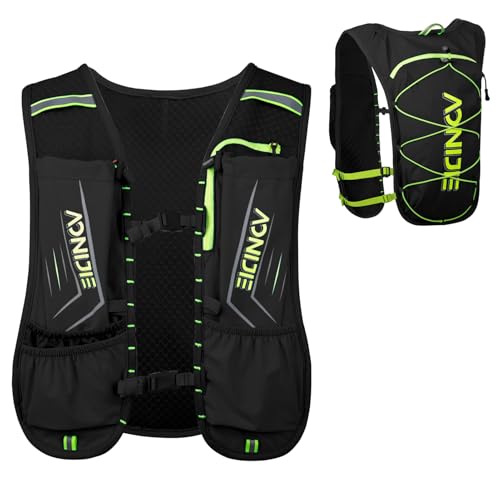 Azarxis Running Water Bottles Flask BPA Free Leakproof Hydration Vest Packs Waist Belt Replacement for Triathlon Marathon Hiking Cycling Climbing Runner - color: #6 Black (5L) - Only Backpack