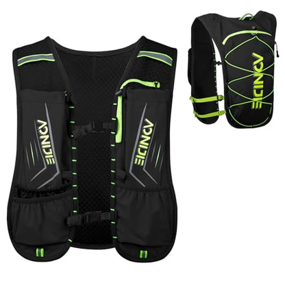 Azarxis Running Water Bottles Flask BPA Free Leakproof Hydration Vest Packs Waist Belt Replacement for Triathlon Marathon Hiking Cycling Climbing Runner - color: #6 Black (5L) - Only Backpack