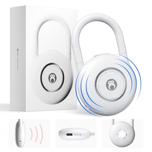 HOU 130dB Personal Alarms for Women – USB-C Rechargeable Self Defense Alarm Keychain with Strobe Light – Loud Personal Safety Alarm for Students & Jogging – Safe for Seniors, White - color: White