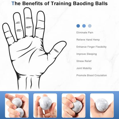 Learay 2Pcs Baoding Balls, Boading Balls for Hand Therapy, Misty-Gray 1.57" - color: Misty-gray/1.57 Inch