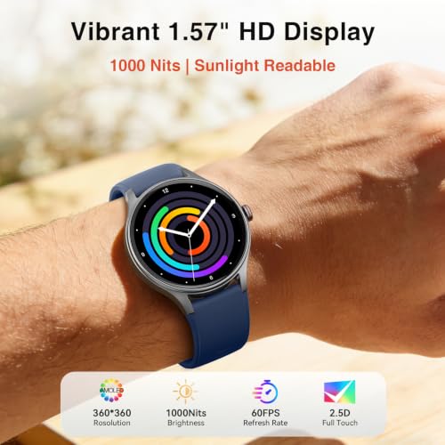 Smart Watch for Men Women, 105+ Sports Modes Fitness Tracker (Blue) - color: Blue