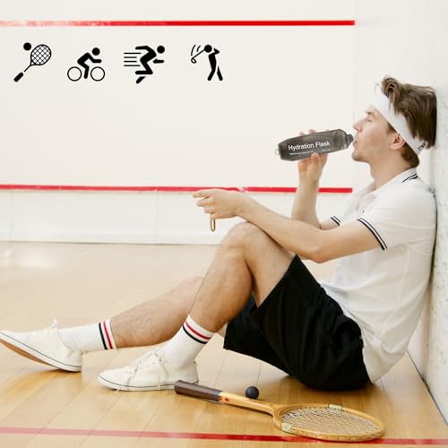 J.CARP 500ml Soft Flask Running Water Bottles, TPU Foldable Running Hydration Flask for Hydration Pack Cycling Hiking Climbing Outdoors Motorbike Dark Grey - color: Dark Grey, 500ml