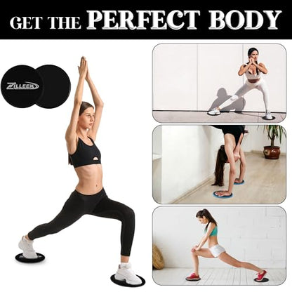 ZILLEEN Exercise Sliders for Working Out Pilates Fitness Discs 10pcs - color: Blue
