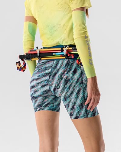 FlipBelt Women's Trail Running Compression Shorts - Digital Blue - S