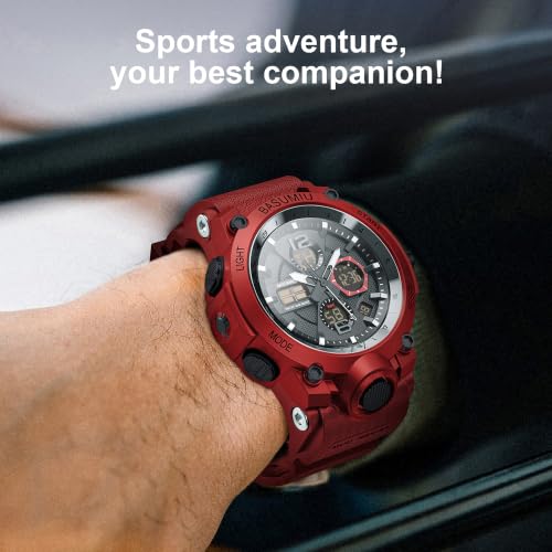 Military Digital Watches for Men Waterproof Work Mens Watch Sports - color: B-Red