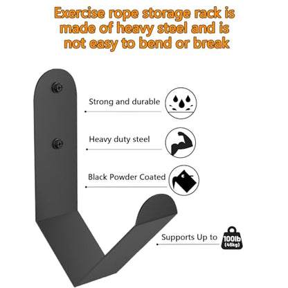 Yuleimy Battle Rope Hanger, Heavy Duty Wall Mount Storage Hook, 2 Pack - size: 2 Pack