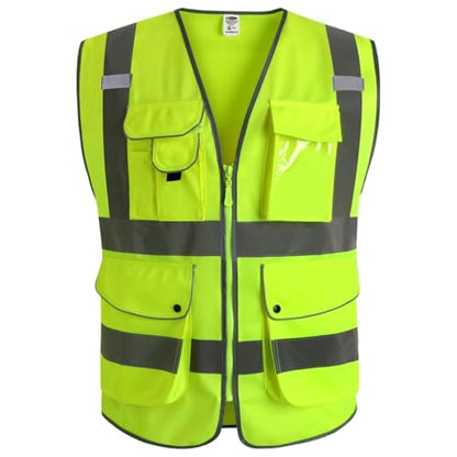 JKSafety 20 Pack Safety Vest for Men Women Reflective JK156 Yellow M - color: 156-yellow, size: Medium