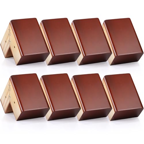 Geelin 8 Pack 3 Inch Wood Furniture Risers L-Shaped Bed Riser, Brown - color: Brown, size: 3 Inch