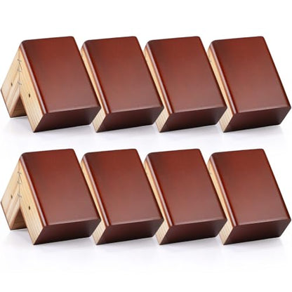 Geelin 8 Pack 3 Inch Wood Furniture Risers L-Shaped Bed Riser, Brown - color: Brown, size: 3 Inch