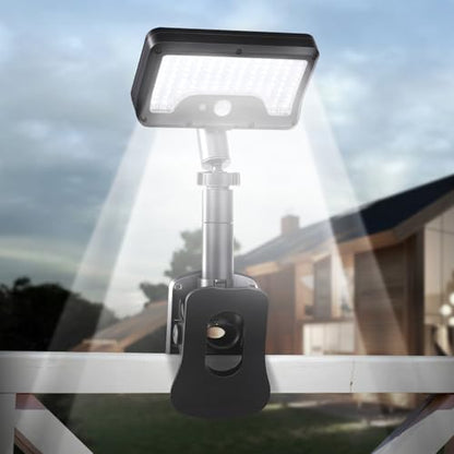 Clip On Solar Motion Lights Outdoor,360°Rotatable Fence Lights(1Pack,6000K) - color: Black, size: 1 Pack