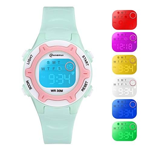 DTKID Digital Kids Watch 30 M Waterproof for Girls Boys 5-16 - color: Green-8203b