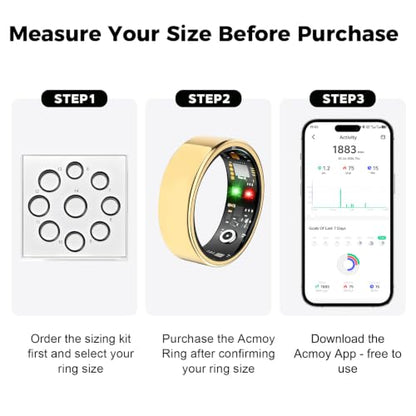 Smart Ring for Women Men, Health Tracking Ring No APP Fee (Rosegold,11) - color: Rose Gold, size: 11