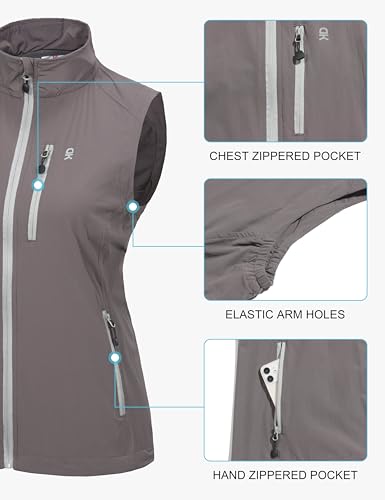 Little Donkey Andy Women's Lightweight Quick Dry Vest Windproof Summer Vest - color: Grey, size: X-Large