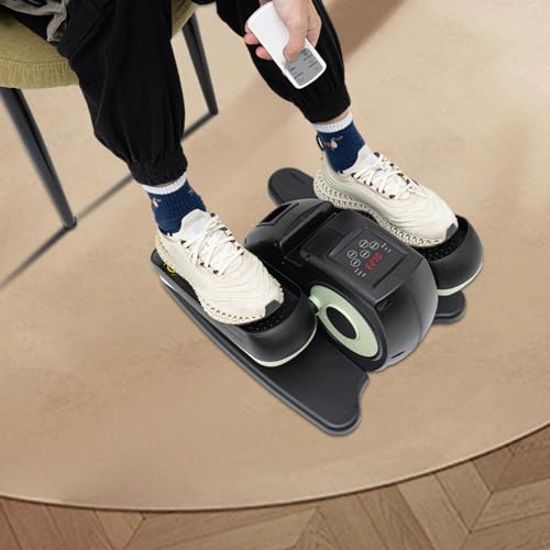 Under Desk Elliptical Machine, Mini Portable Elliptical Machines for Seniors, Electric Seated Pedal Exerciser with LCD Display Monitor, Remote Control, Leg Exercise Equipment for Home Office