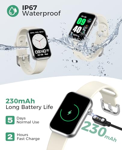 Smart Watch Fitness Tracker, Bluetooth Call, Health Monitor for Men Women - color: Grey
