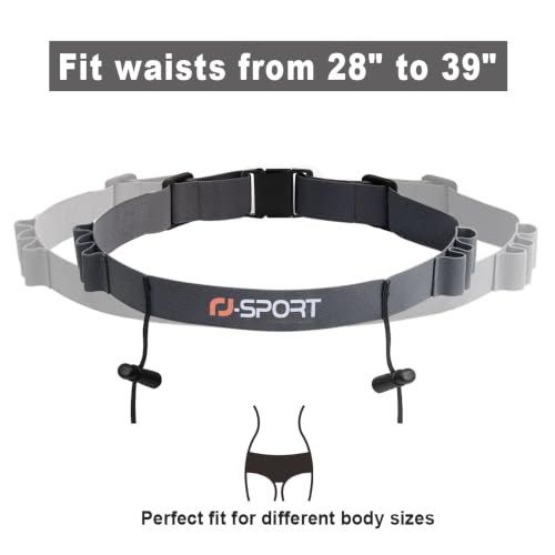 RJ-Sport Race Number Belt with 6 Energy Gel Loops for Triathlon & Marathon - color: 05 Light Pink
